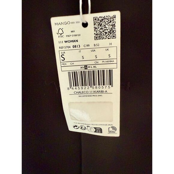 MNG by Mango Karibi Longline Waistcoat size Small NWT - Picture 2 of 3